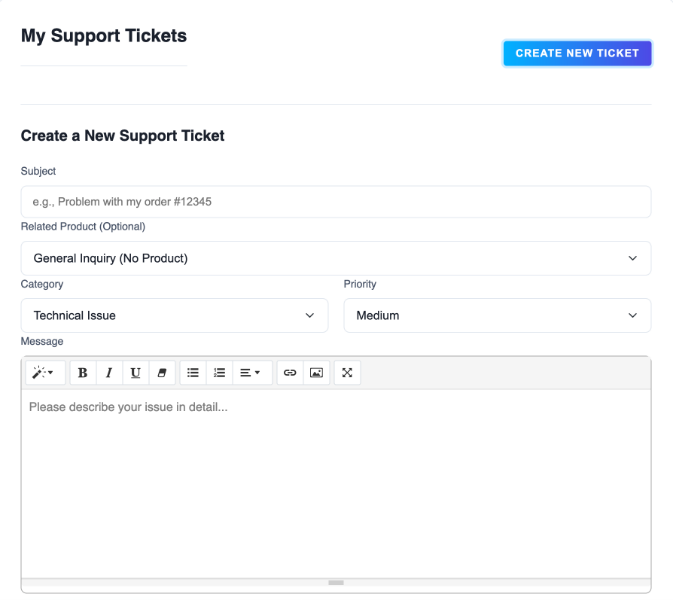 Support Ticket System